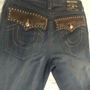 TRUE RELIGION JEANS LEATHER 36